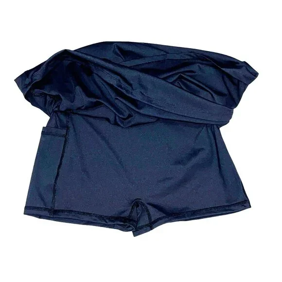 Halara 2in1 Cross Front Mini Active Skirt with Shorts and Pockets Sz XS Black Be - Picture 4 of 5